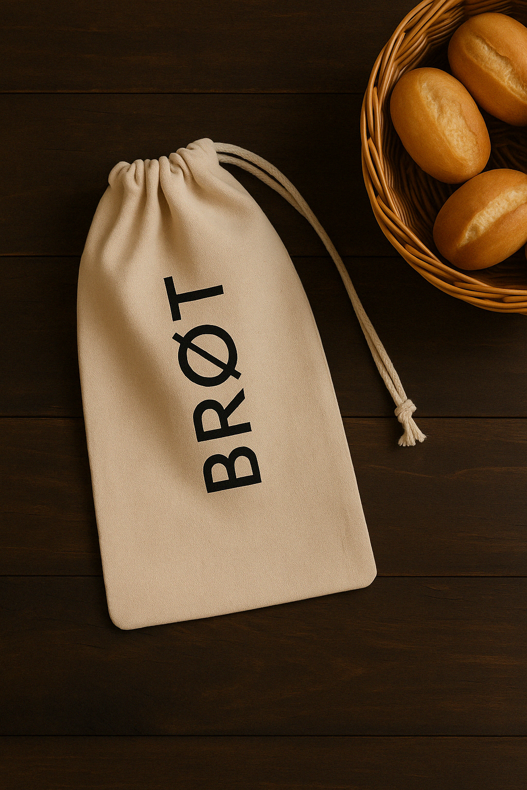 Leinen Brotbeutel "BRØT" – Skandinavischer Stoffbeutel