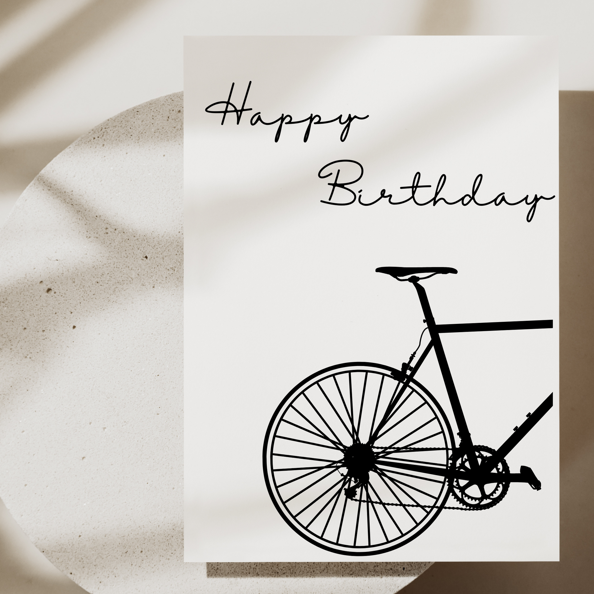 Geburtstagskarte mit Fahrrad-Motiv – stilvolle Klappkarte für liebevolle Geburtstagsgrüße. Hochwertiges Papier, nachhaltiger Druck, perfekt als Geschenk.