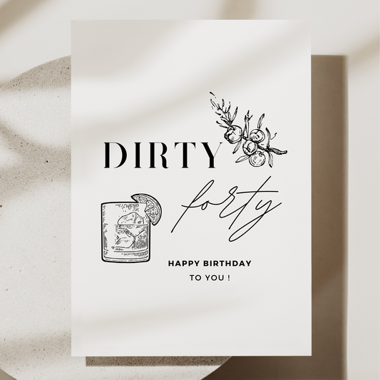 Geburtstagskarte Dirty Fourty