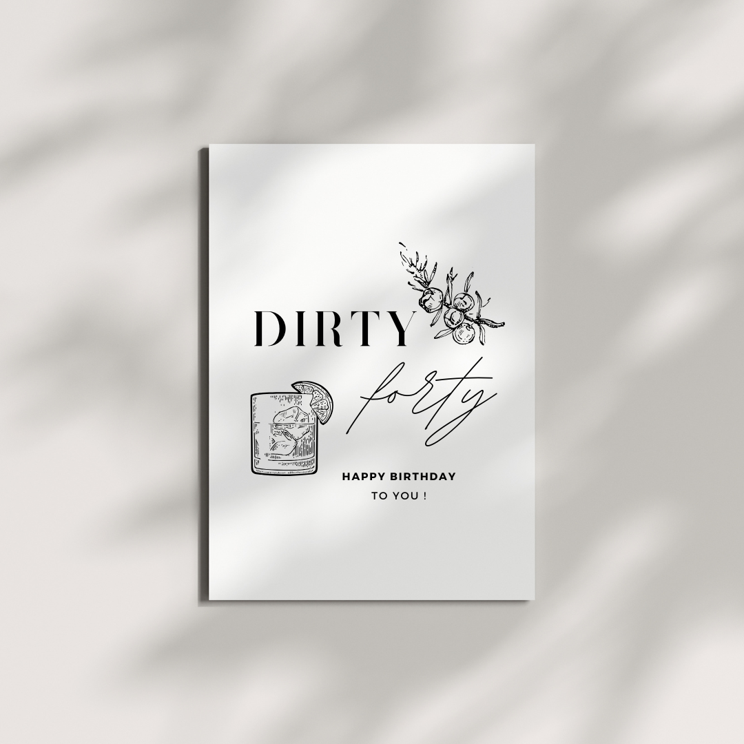 Geburtstagskarte Dirty Fourty