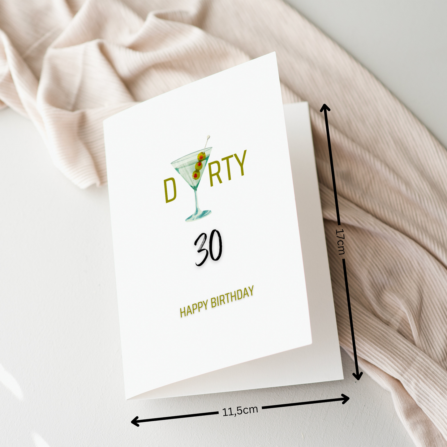 Geburtstagskarte „DIRTY 30“ – Martini Klappkarte