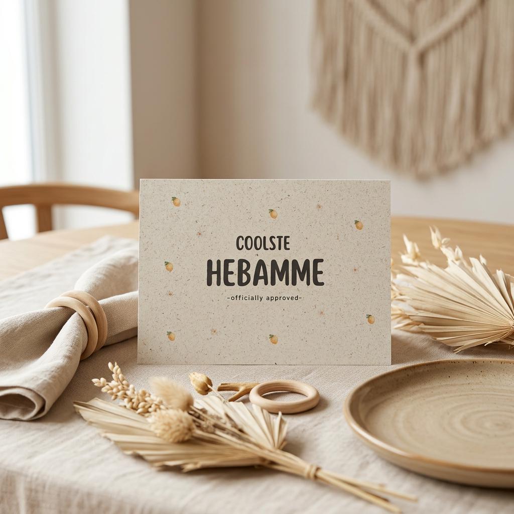 Coolste Hebamme Karte A6 aus Graspapier