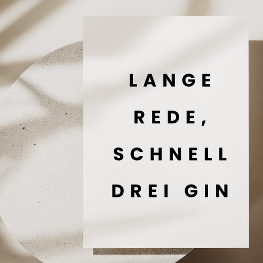 Postkarte Lange Rede Schnell Drei Gin