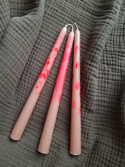 Trendige Dip Dye Kerzen – Handbemalt, Bunt & Modern – Perfekt als Geschenk & Deko
