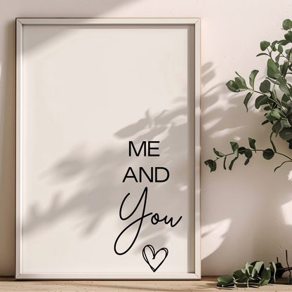 Me and You – Minimalistisches A4 Poster