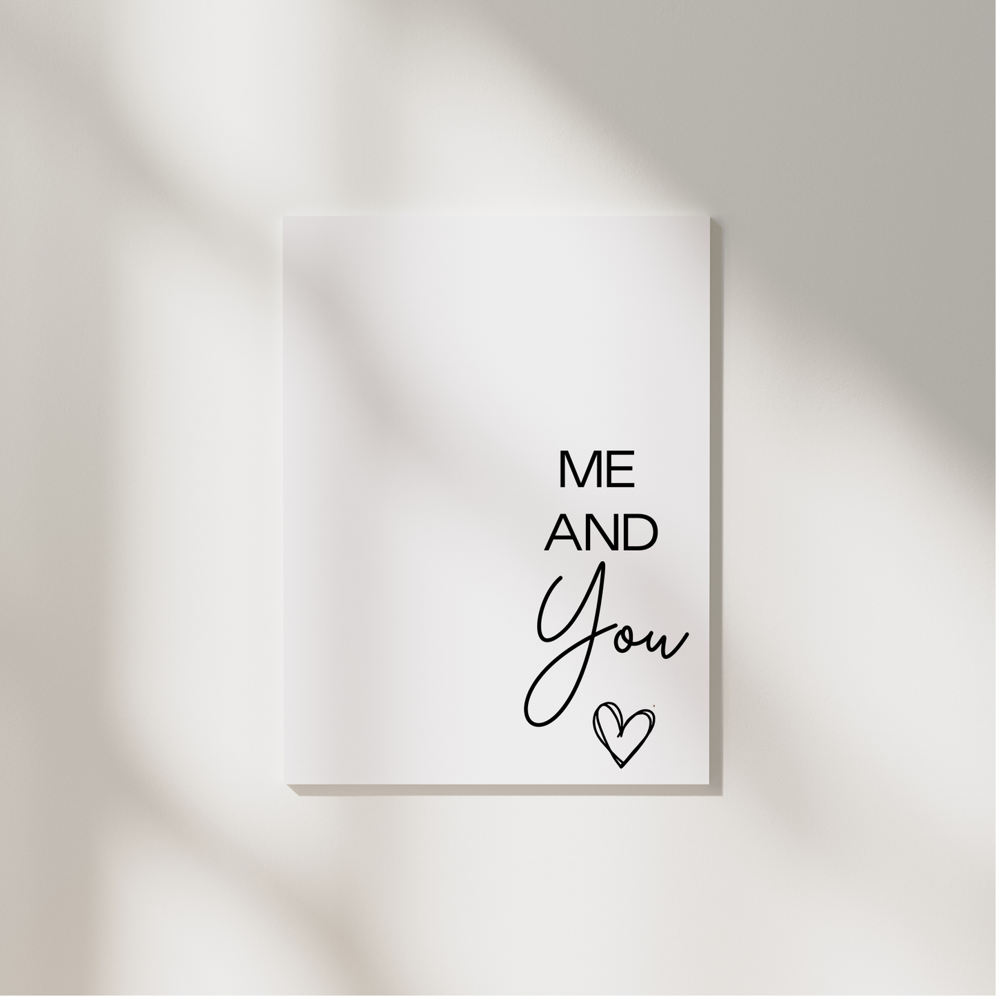 Me and You – Minimalistisches A4 Poster