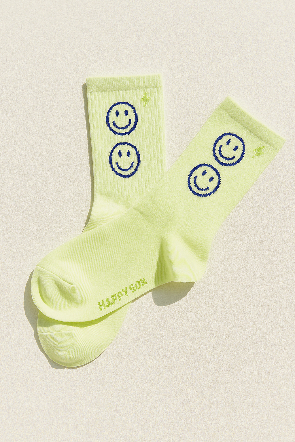 Smiley Socken Pastellgrün – Crew Socks