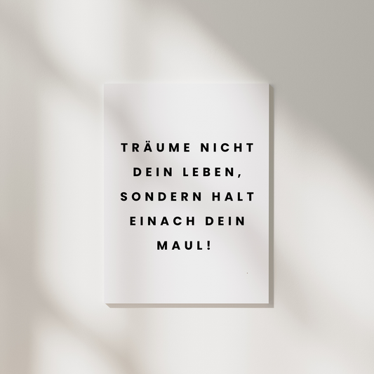 Postkarte Träume nicht dein Leben