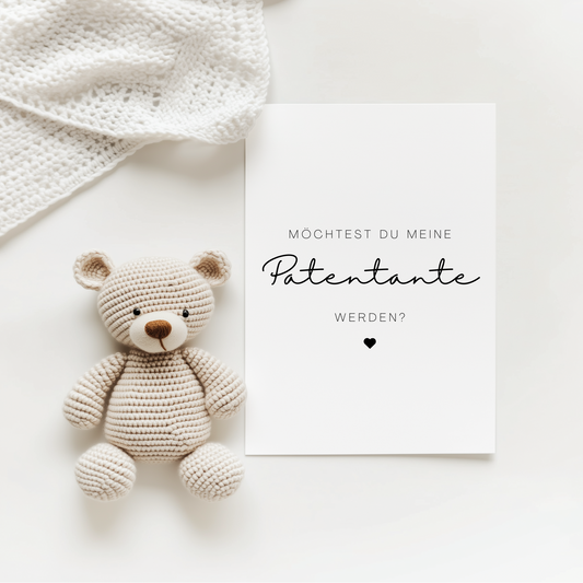 Postkarte „Möchtest du mein Patenonkel / möchtest du meine Patentante werden?"