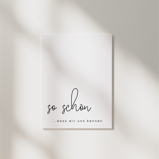 So schön, dass wir uns kennen – Minimalistische Dankeskarte