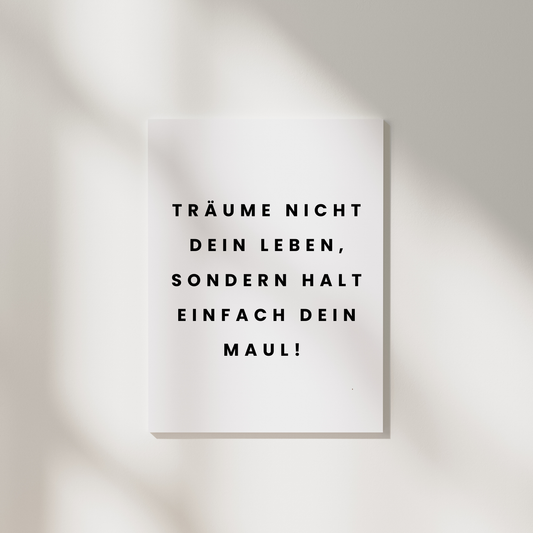 Postkarte Träume nicht dein Leben