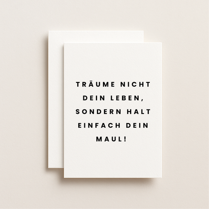 Postkarte Träume nicht dein Leben