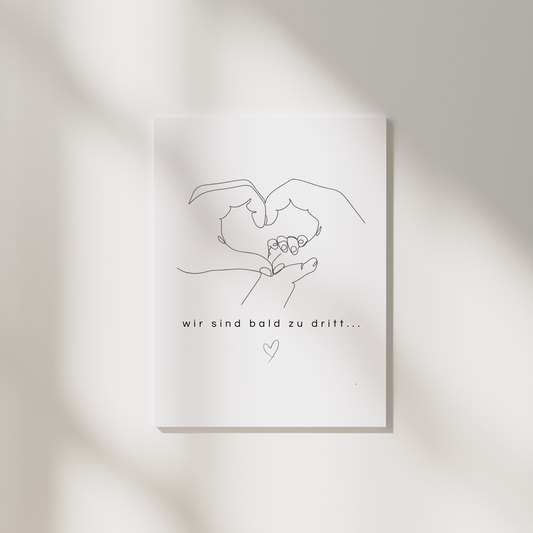 Postkarte "Wir sind bald zu dritt"