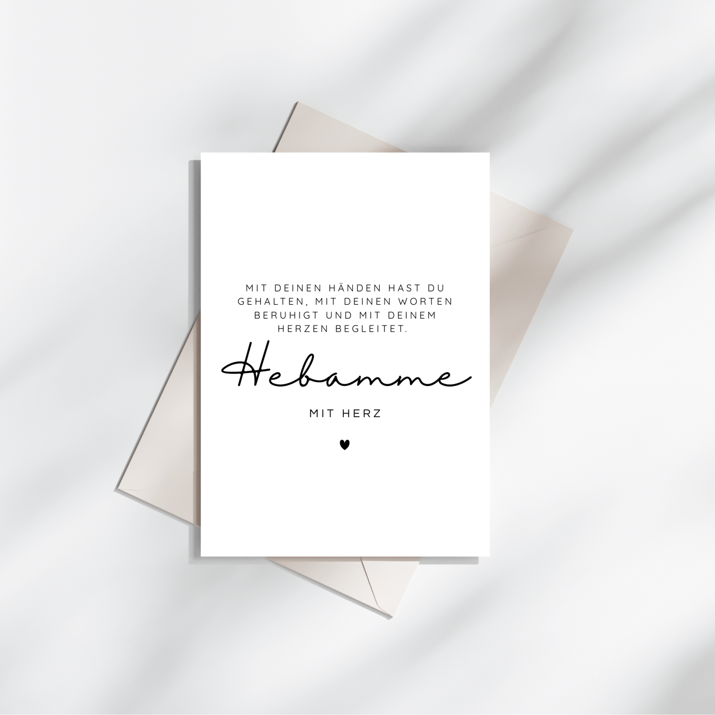 Postkarte Hebamme mit Herz