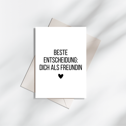 Postkarte Beste Freundin A6