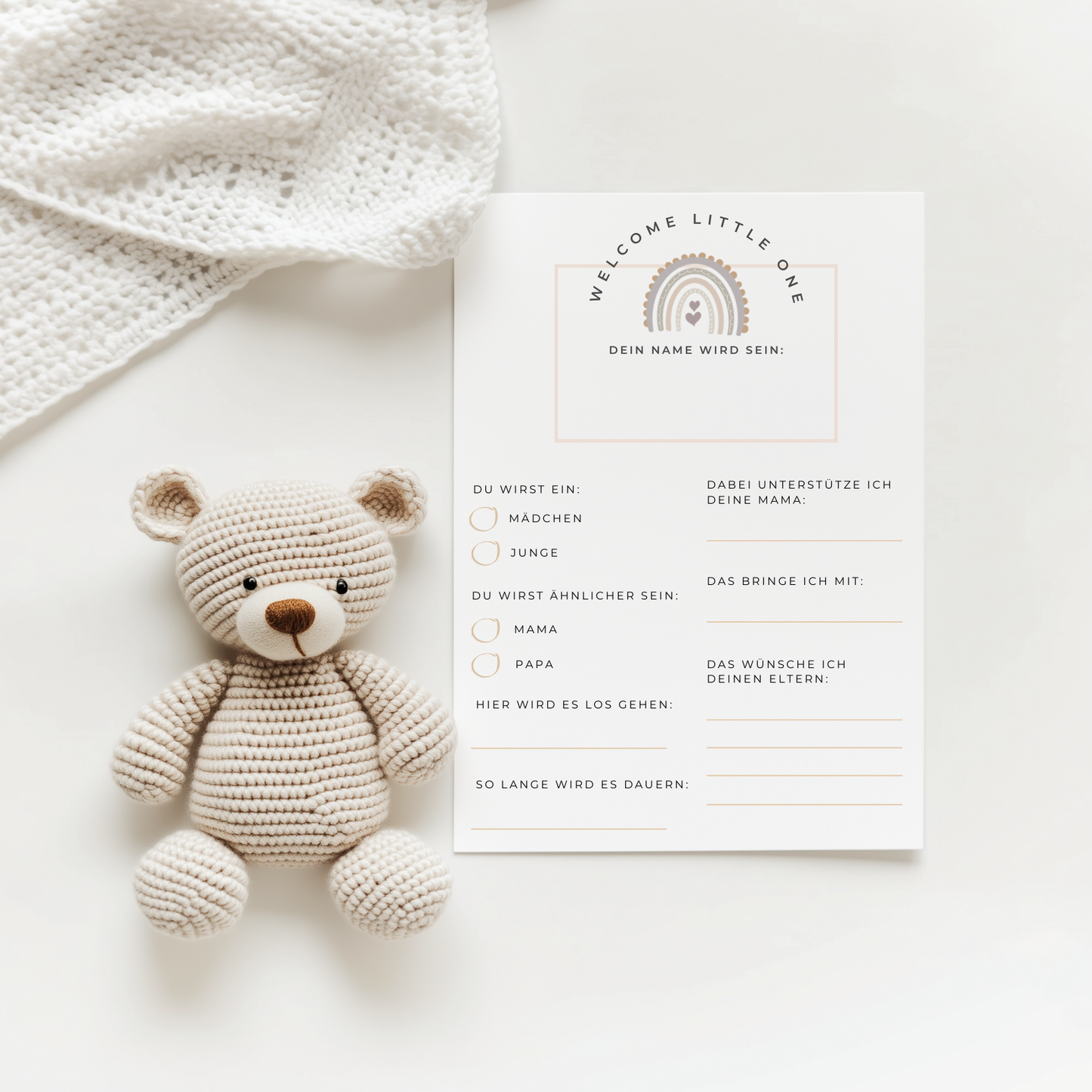 Ausfüllkarte „Welcome Little One“