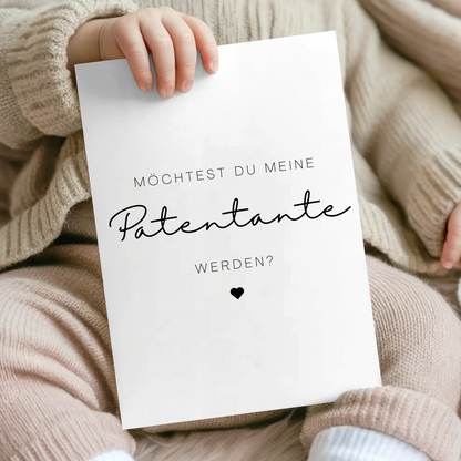 Postkarte „Möchtest du mein Patenonkel / möchtest du meine Patentante werden?"