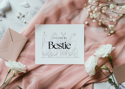Postkarte You Are My Bestie – Süße Freundschaftskarte für die beste Freundin