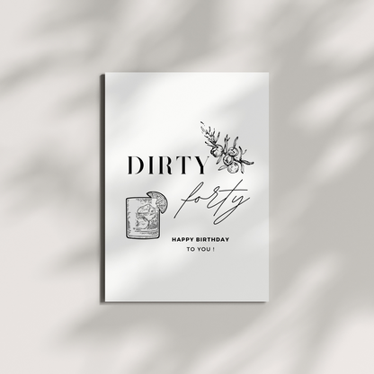 Geburtstagskarte Dirty Fourty