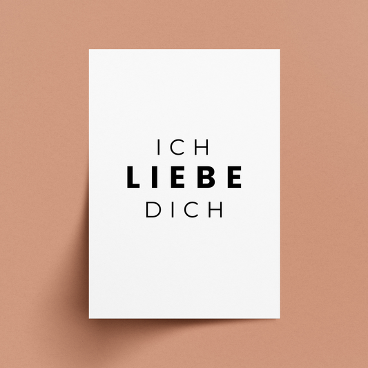 Postkarte Ich liebe Dich