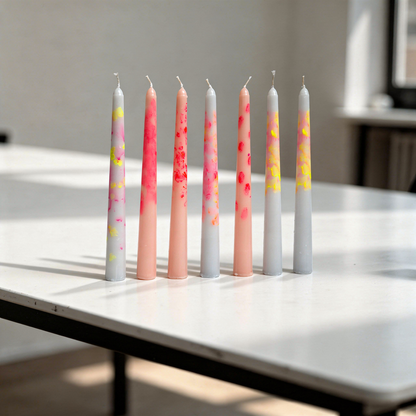 Trendige Dip Dye Kerzen – Handbemalt, Bunt & Modern – Perfekt als Geschenk & Deko