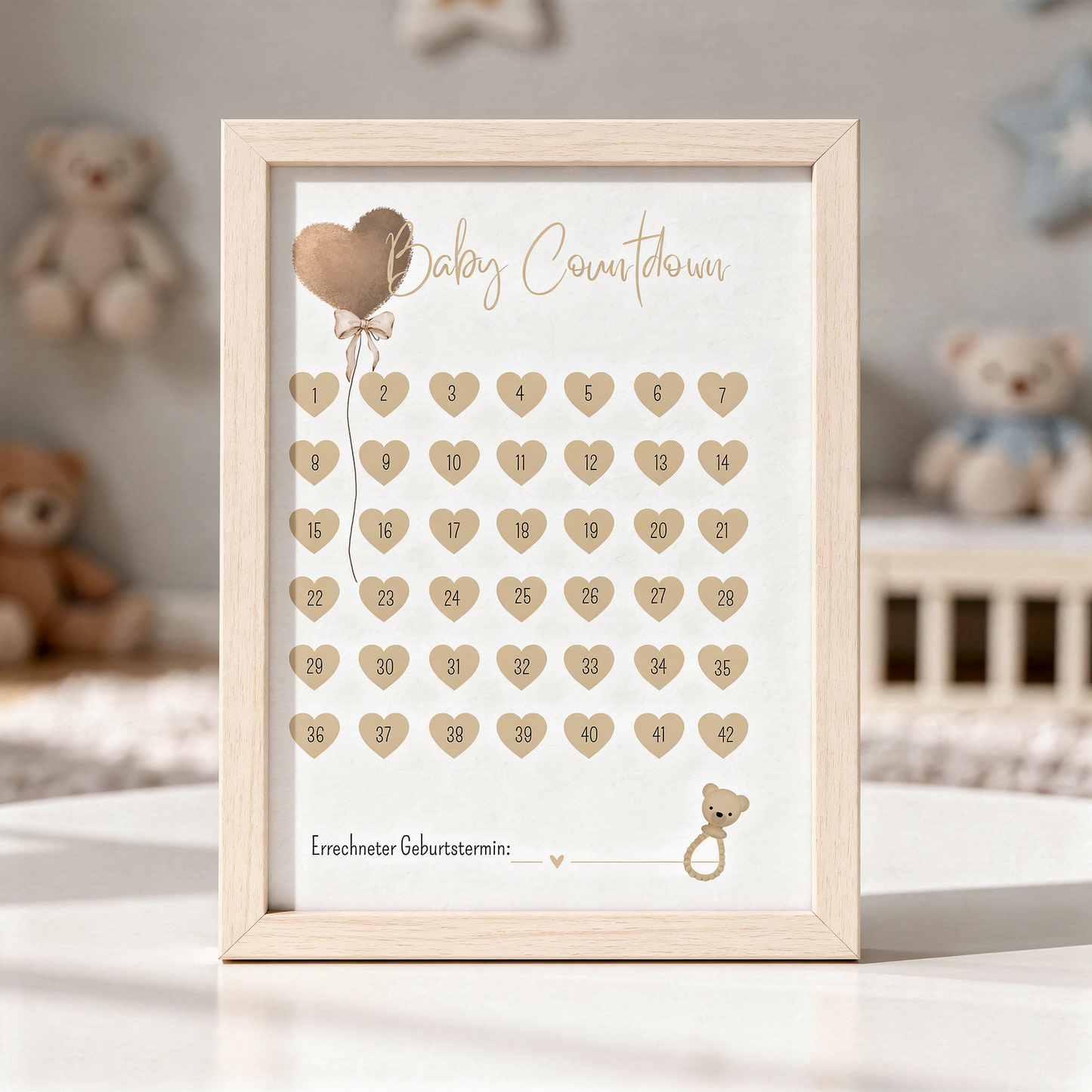 Baby Countdown – 42-Wochen Schwangerschafts-Countdown