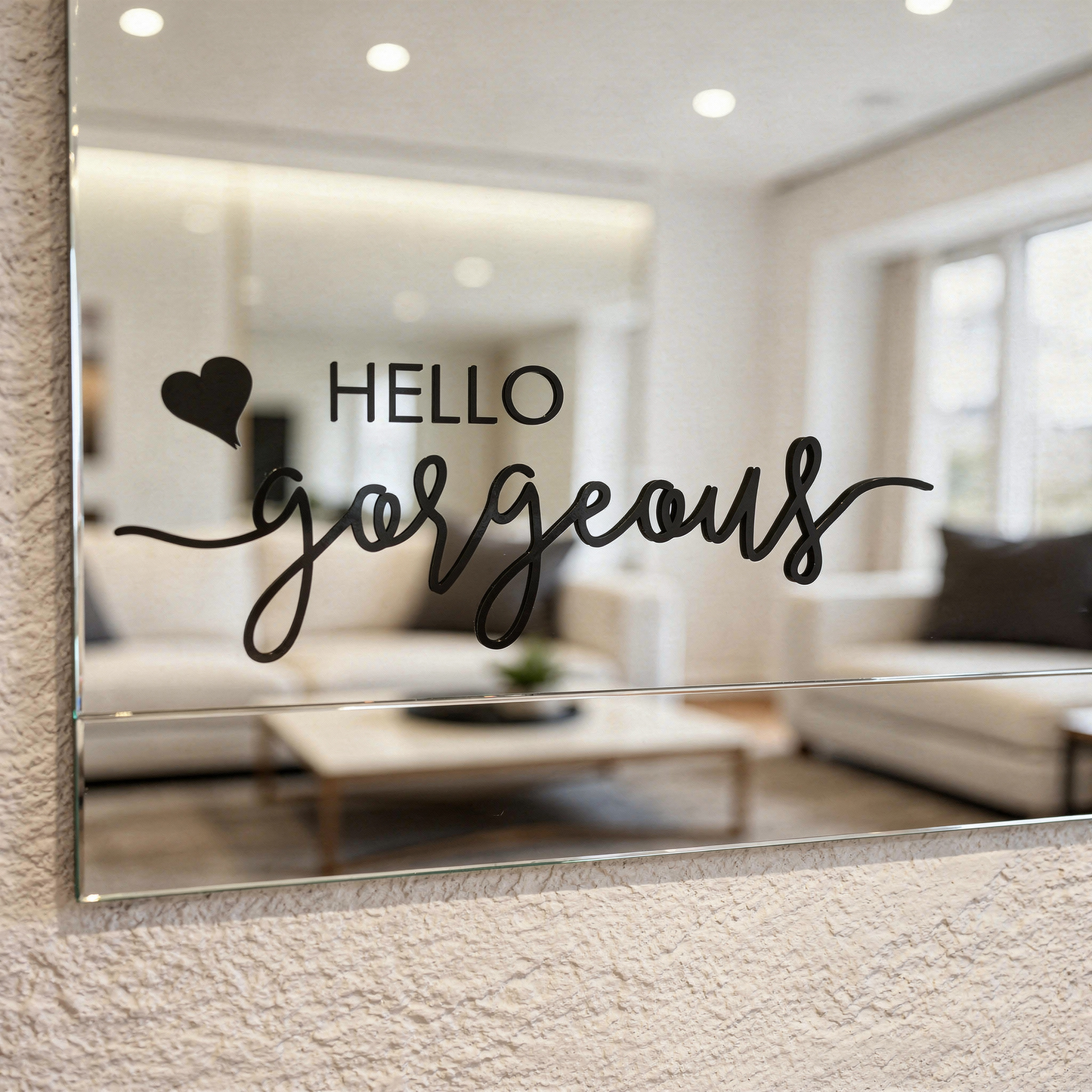 Spiegelaufkleber „Hello Gorgeous“