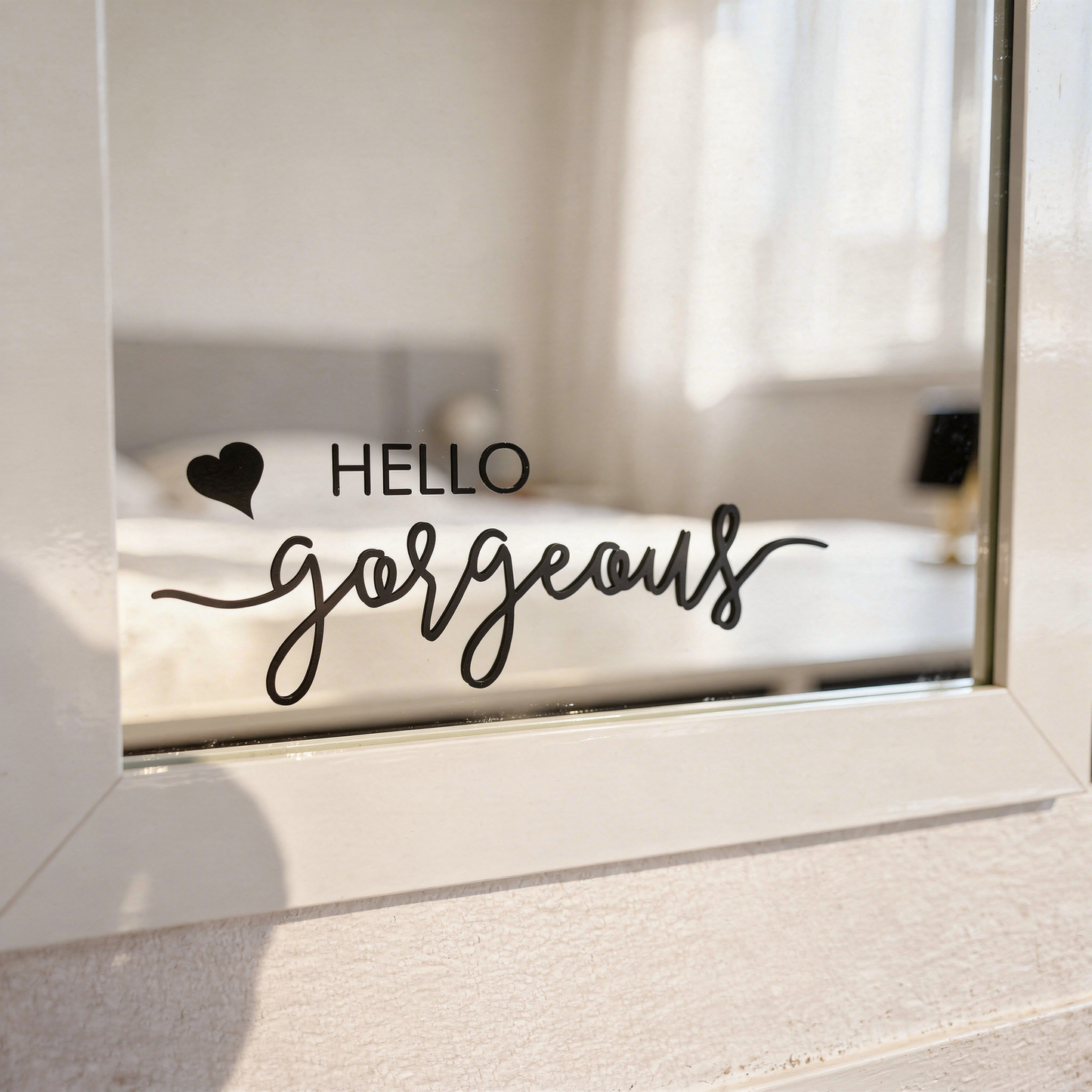 Spiegelaufkleber „Hello Gorgeous“