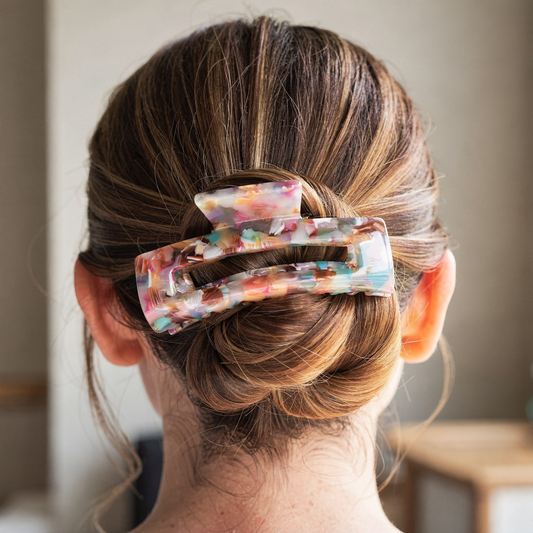 Haarclip "Blossom" – Bunter Acetat Haarclip für stilvolle Frisuren