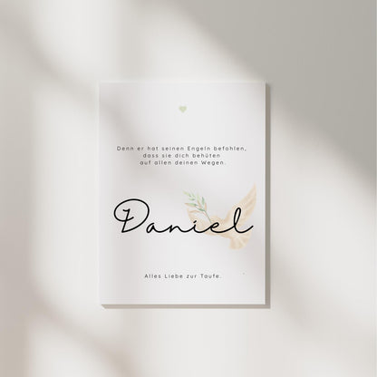 Personalisierte Taufkarte A6 mit Name