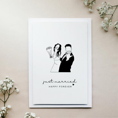Just Married  Glückwunschkarte zur Hochzeit