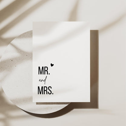 Minimalistische Glückwunschkarte zur Hochzeit