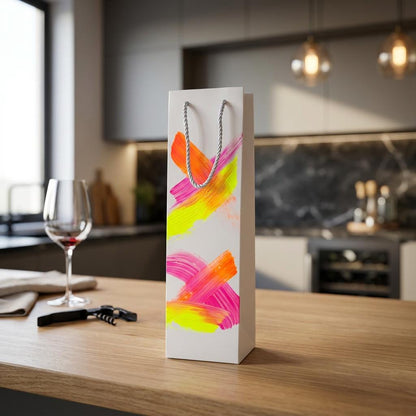 Weintasche im Dopamin Look - Bunte Geschenktasche für Weinflaschen