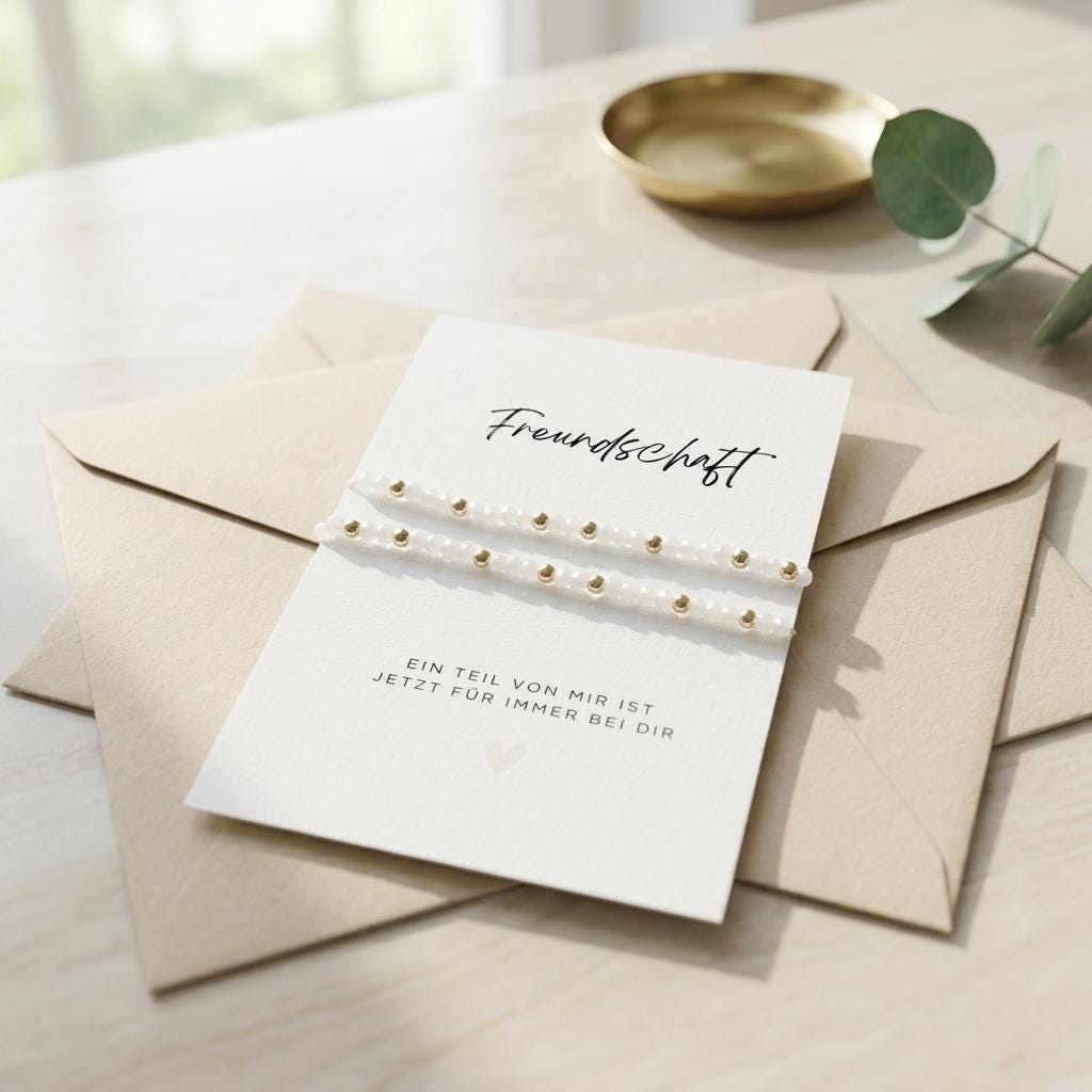 Geschenk für die beste Freundin – 2 Freundschaftsarmbänder mit Karte