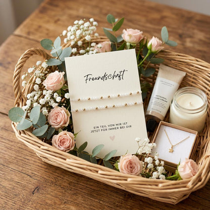 Geschenk für die beste Freundin – 2 Freundschaftsarmbänder mit Karte