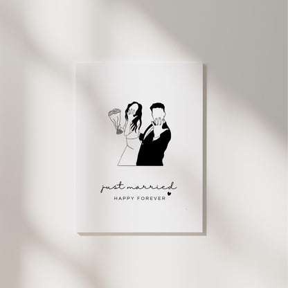 Just Married  Glückwunschkarte zur Hochzeit
