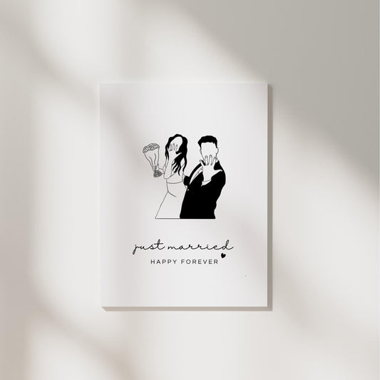 Just Married  Glückwunschkarte zur Hochzeit