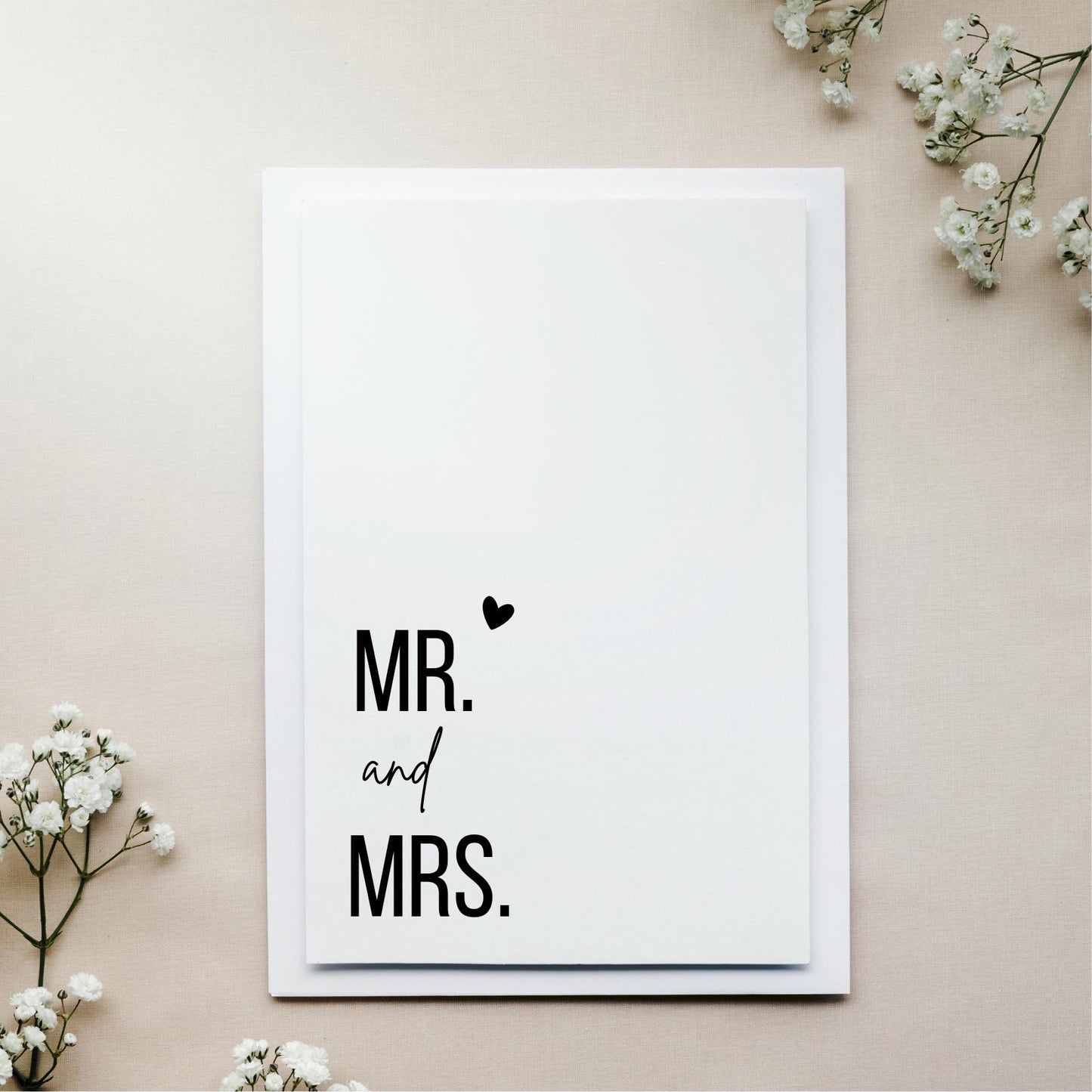 Minimalistische Glückwunschkarte zur Hochzeit