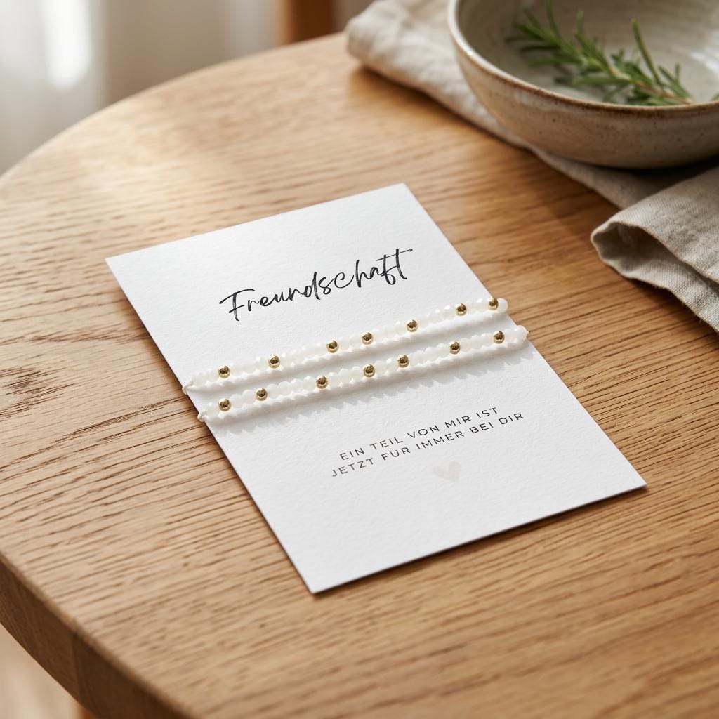 Geschenk für die beste Freundin – 2 Freundschaftsarmbänder mit Karte