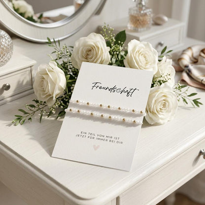 Geschenk für die beste Freundin – 2 Freundschaftsarmbänder mit Karte