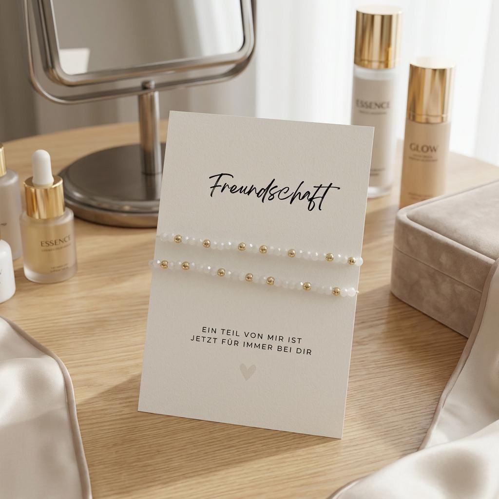 Geschenk für die beste Freundin – 2 Freundschaftsarmbänder mit Karte