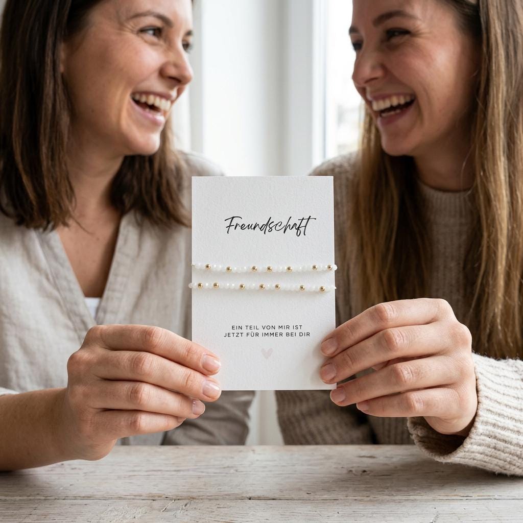 Geschenk für die beste Freundin – 2 Freundschaftsarmbänder mit Karte