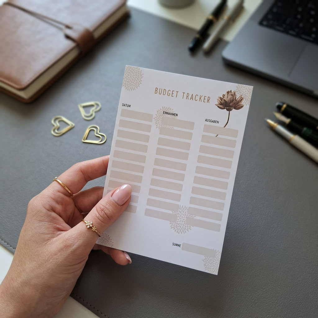 Budget Tracker A6 – Einnahmen & Ausgaben einfach im Blick behalten